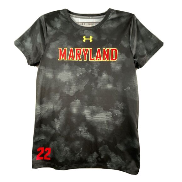 Under Armour Maryland Terrapins Women's Small Jorgensen Short Sleeve Black Red - Picture 1 of 6